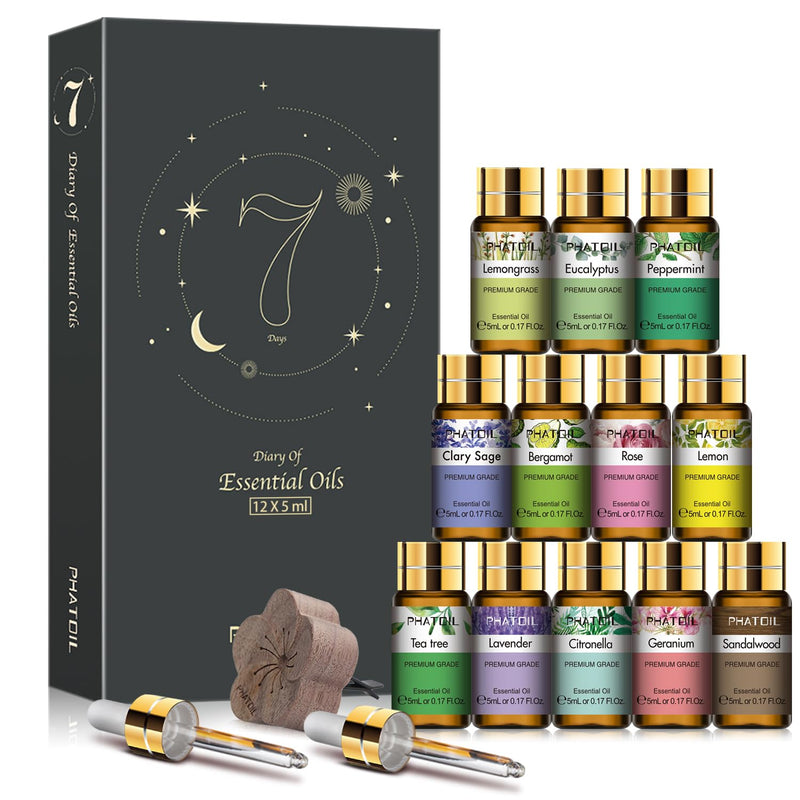 Essential Oil Gift Set with Diffuser Wood