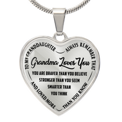 Grandma Loves You Heart Necklace