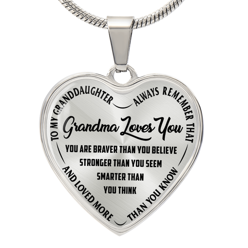 Grandma Loves You Heart Necklace