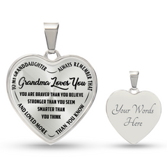 Grandma Loves You Heart Necklace