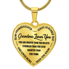 Grandma Loves You Heart Necklace