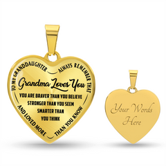 Grandma Loves You Heart Necklace