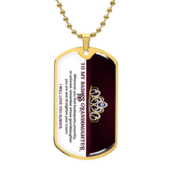My Badass Granddaughter Personalized Dog Tag Necklace