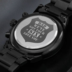 We've Got Your Six Charcoal Black Chronograph Watch