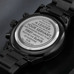 Whoever Wants to Be a Leader Mark 10:43 Personalized Watch