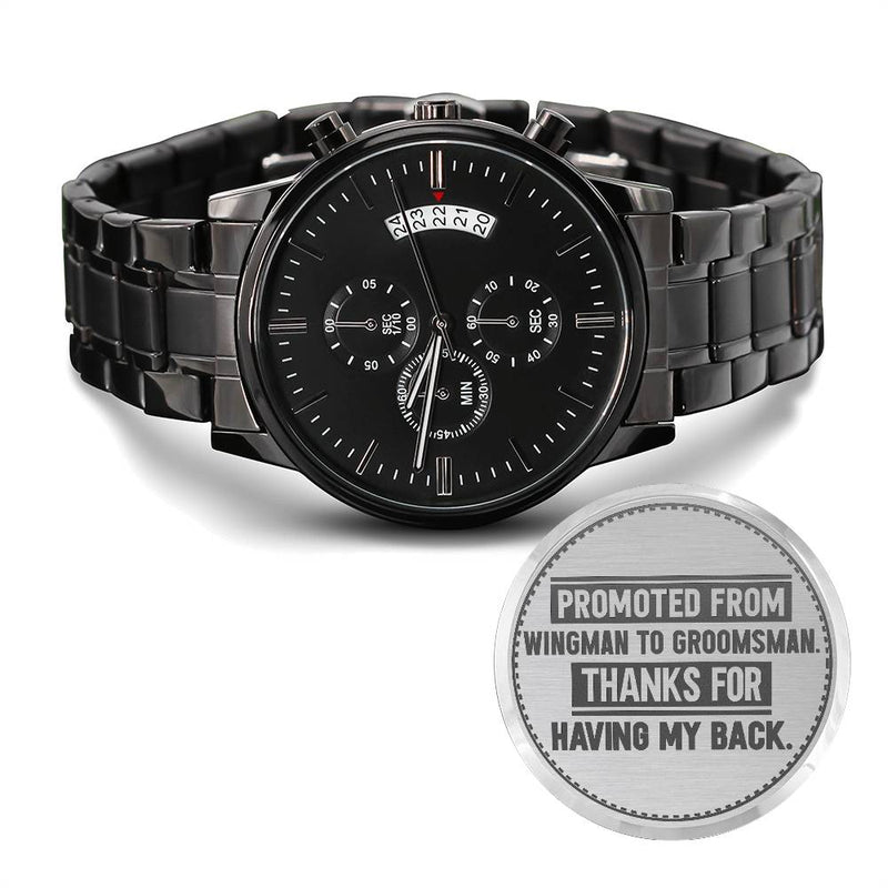 Groomsman Promoted from Wingman Men's Watch