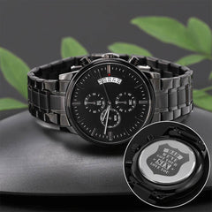We've Got Your Six Charcoal Black Chronograph Watch