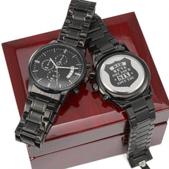 We've Got Your Six Charcoal Black Chronograph Watch