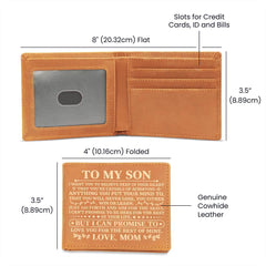To My Son Promise Yellow Leather Wallet