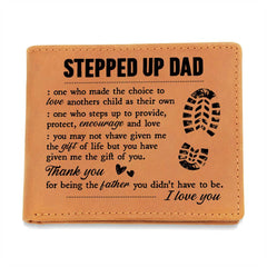 To My Stepdad Gift of Life Leather Wallet