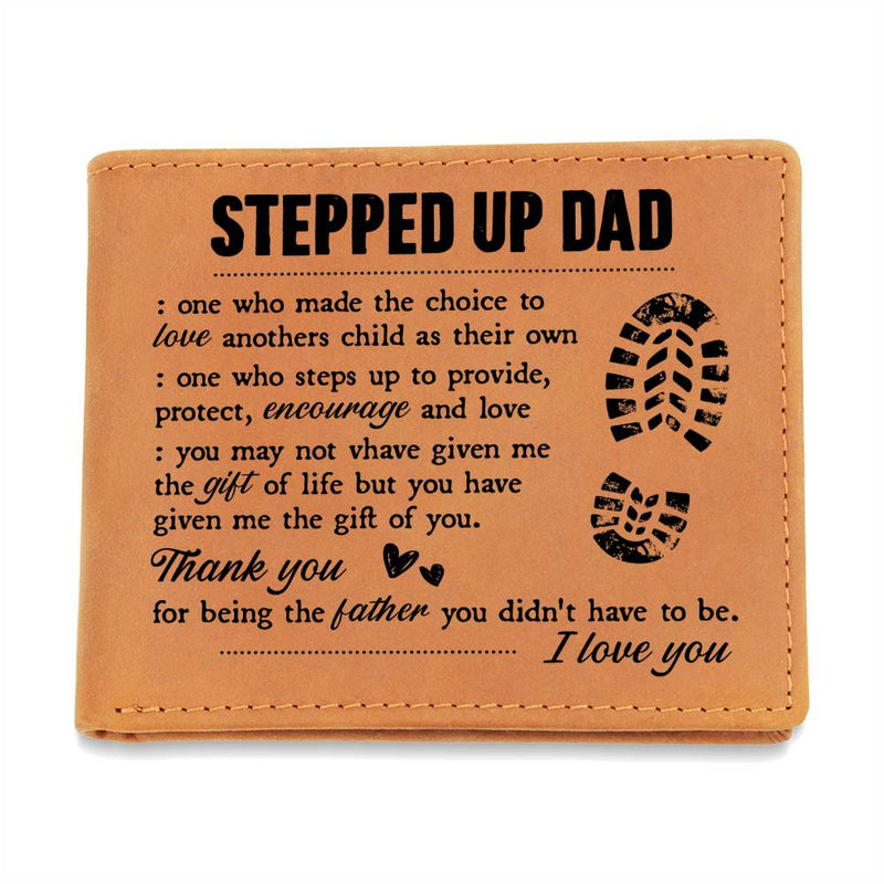 To My Stepdad Gift of Life Leather Wallet