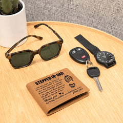 To My Stepdad Gift of Life Leather Wallet