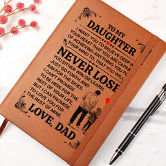 To My Daughter Promise Vegan Leather Journal