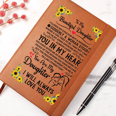 To My Daughter Proud Vegan Leather Journal