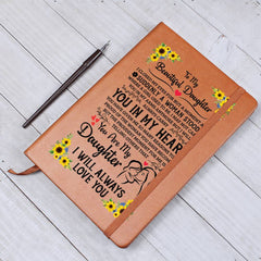To My Daughter Proud Vegan Leather Journal