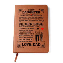 To My Daughter Promise Vegan Leather Journal