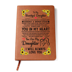 To My Daughter Proud Vegan Leather Journal