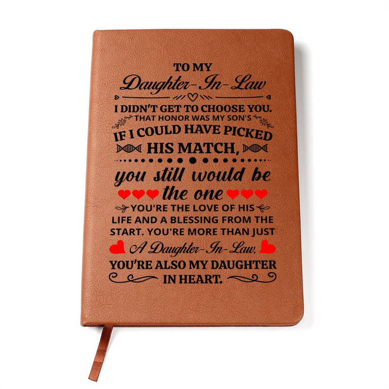To My Daughter-in-Law Honor Vegan Leather Journal
