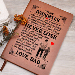 To My Daughter Promise Vegan Leather Journal