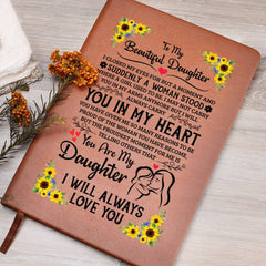 To My Daughter Proud Vegan Leather Journal