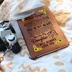 To My Daughter Proud Vegan Leather Journal