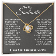 To My Soulmate Love Knot Necklace