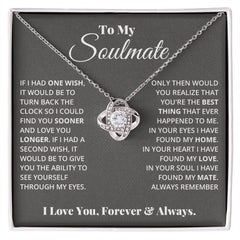 To My Soulmate Love Knot Necklace