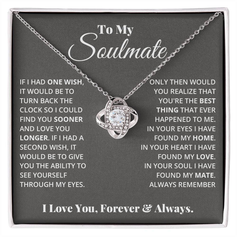 To My Soulmate Love Knot Necklace