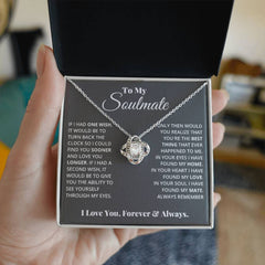 To My Soulmate Love Knot Necklace