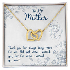 Thank You for Always Being There Interlocking Hearts Necklace