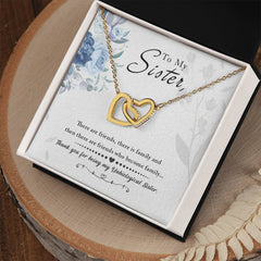 To My Sister Interlocking Hearts Necklace