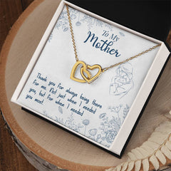 Thank You for Always Being There Interlocking Hearts Necklace
