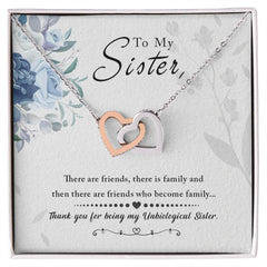 To My Sister Interlocking Hearts Necklace