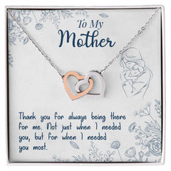 Thank You for Always Being There Interlocking Hearts Necklace