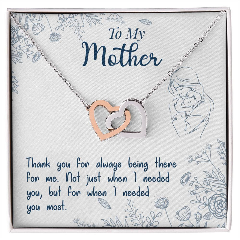 Thank You for Always Being There Interlocking Hearts Necklace