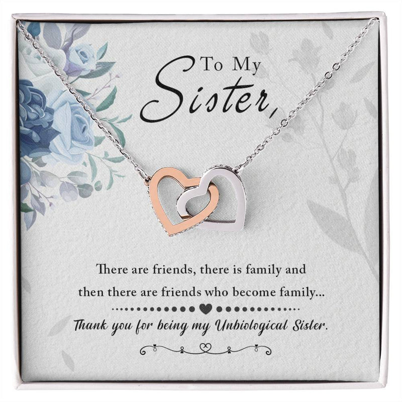 To My Sister Interlocking Hearts Necklace