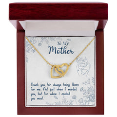 Thank You for Always Being There Interlocking Hearts Necklace