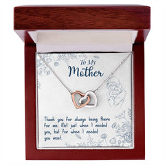Thank You for Always Being There Interlocking Hearts Necklace