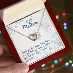 Thank You for Always Being There Interlocking Hearts Necklace