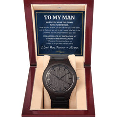 To My Man Inspiration Wooden Watch