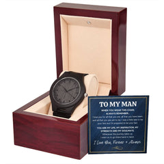 To My Man Inspiration Wooden Watch