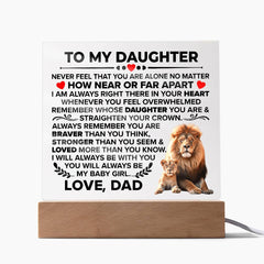 To My Daughter Braver Acrylic Square Plaque