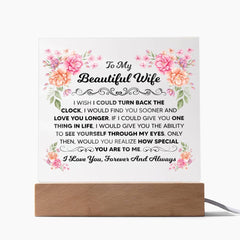 To My Beautiful Wife Acrylic Square Plaque