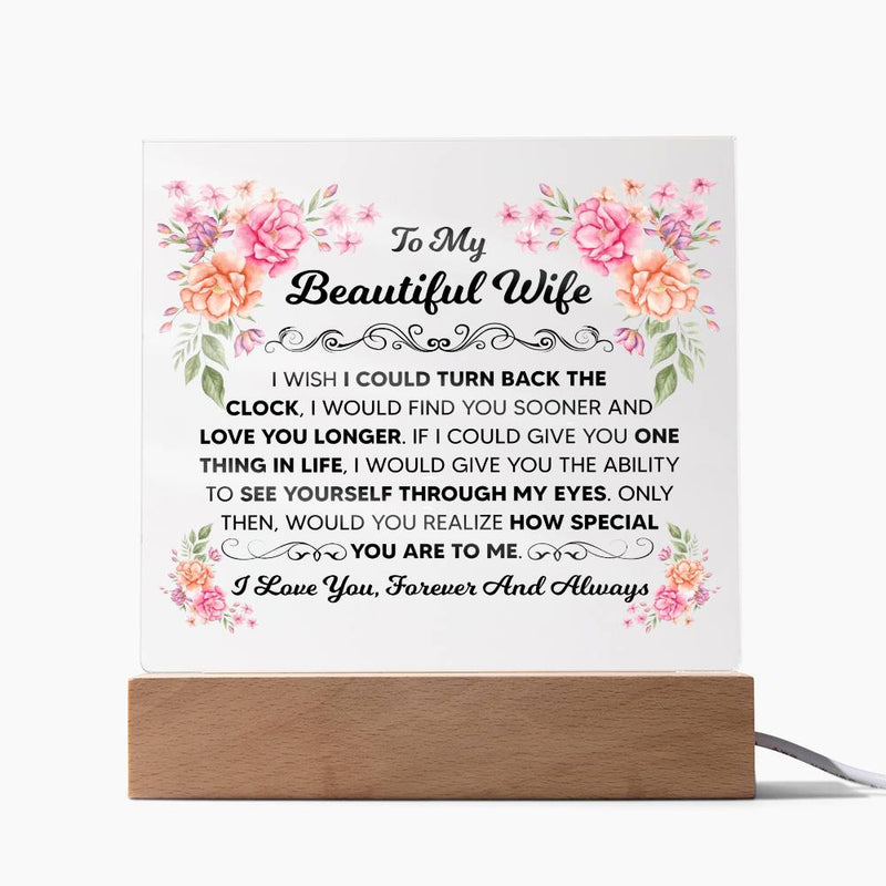 To My Beautiful Wife Acrylic Square Plaque