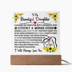 To My Daughter Acrylic Square Plaque