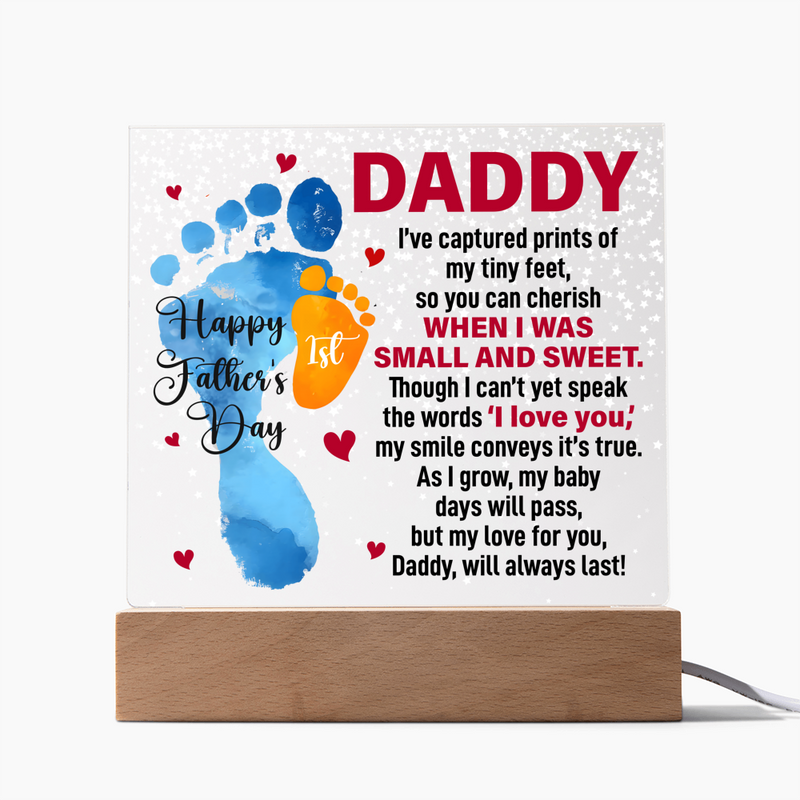When I Was Small and Sweet Acrylic Square Plaque
