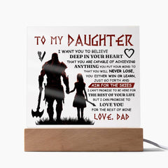 To My Daughter Skies Acrylic Square Plaque
