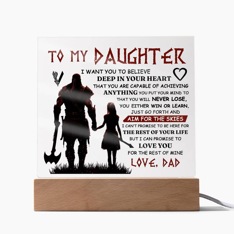 To My Daughter Skies Acrylic Square Plaque