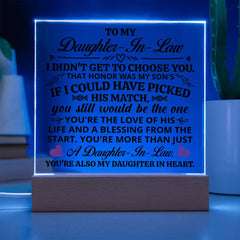 To My Daughter-in-Law Honor Acrylic Square Plaque