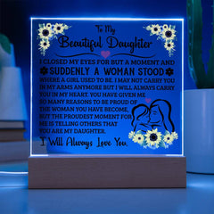 To My Daughter Acrylic Square Plaque